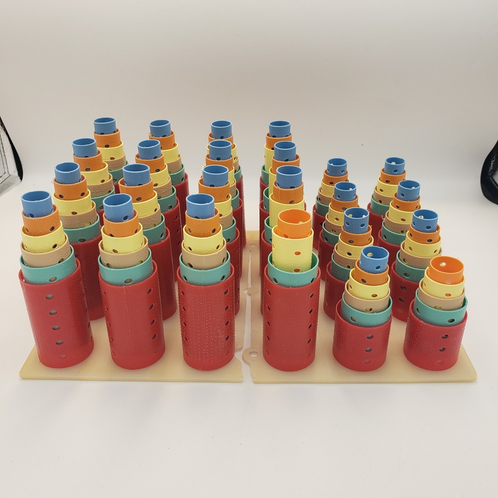 Vintage Barrel Nesting Curlers Set Multi‎ Color & Sizes Hair Rollers Plastic